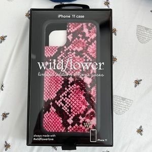 Wildflower pink snake skin iPhone 11 case